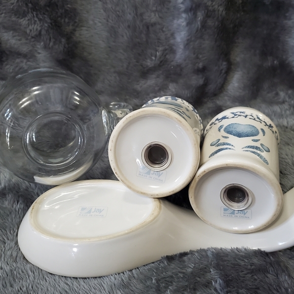 Corelle Coordinates Jay Imports Blue Hearts Stonewear Bundle - Picture 5 of 5